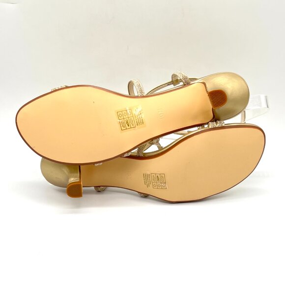 Touch Ups Womens Size 10M Maisie Champagne Gold Kitten Heel Dress‎ Sandals Shoes - Picture 9 of 12